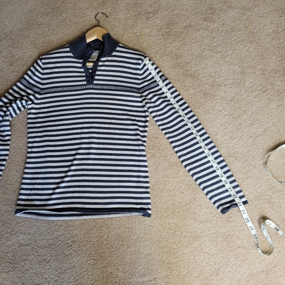 Toad & Co Horny Toad Fine Merino Wool Striped Sweater SZ M - Picture 15 of 16
